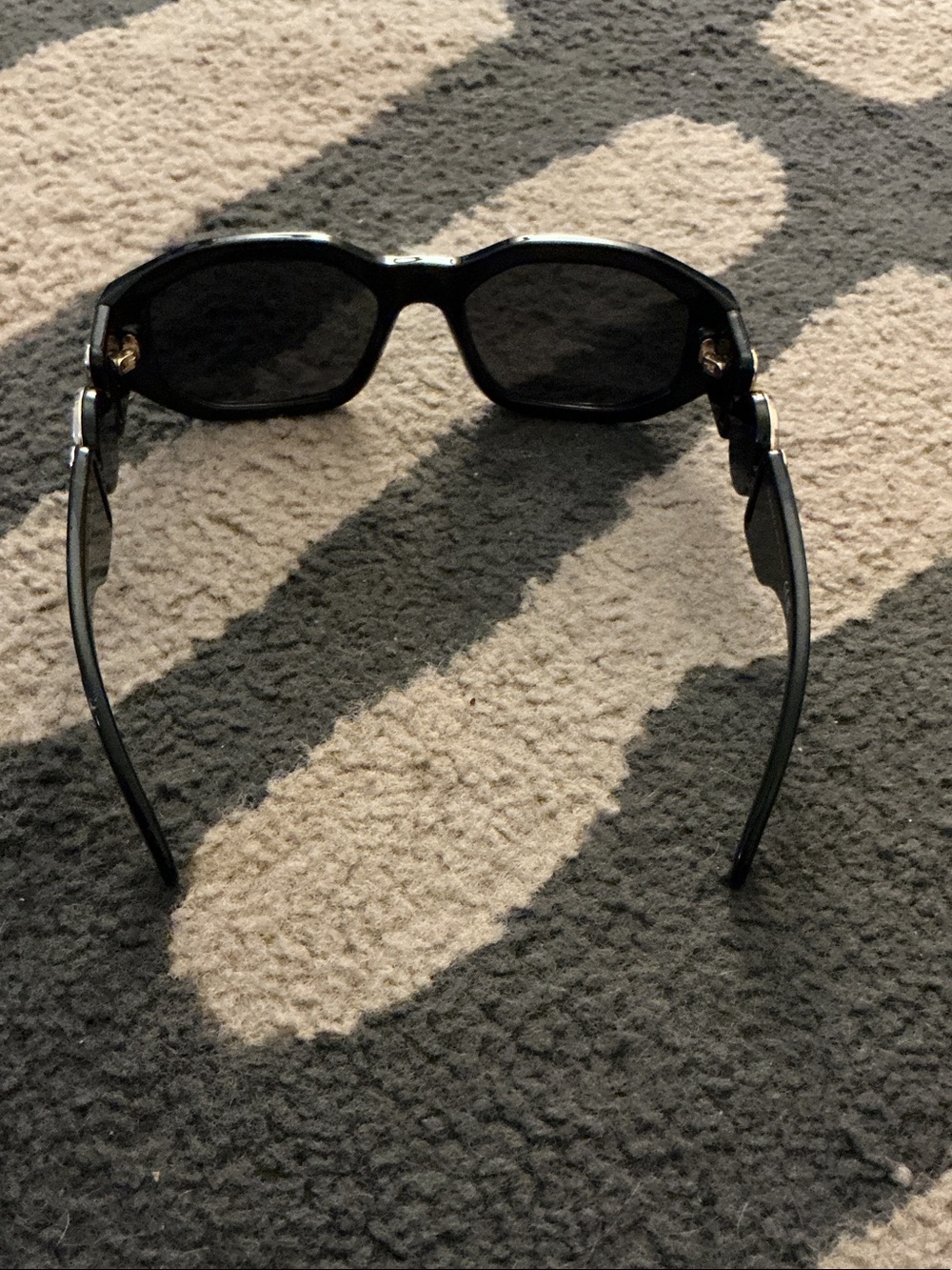Versace Black Sunglasses with Gold Medallion Temples - Picture 2 of 4
